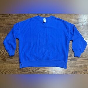 NWT Aerie big chill crew long sleeve, size XS, royal blue
